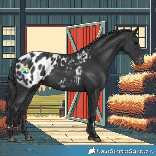 Horse Color:Black Near Leopard