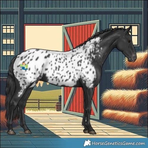 Horse Color:Black Near Leopard 