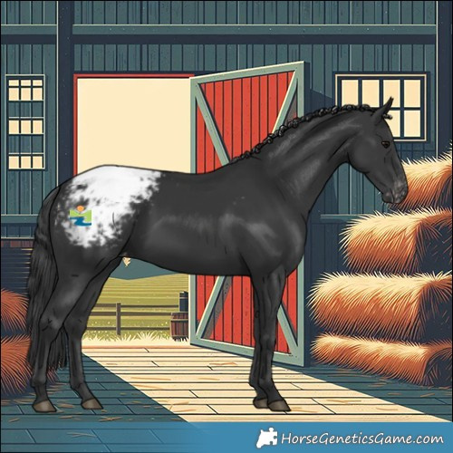 Horse Color:Black Snowcap Rabicano