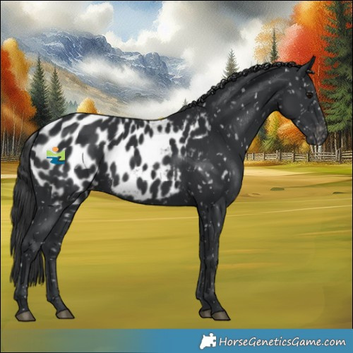 Horse Color:Black Appaloosa Rabicano
