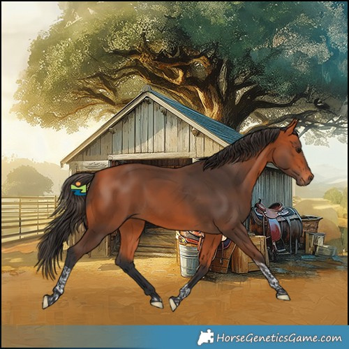 Horse Color:Bay Tobiano 