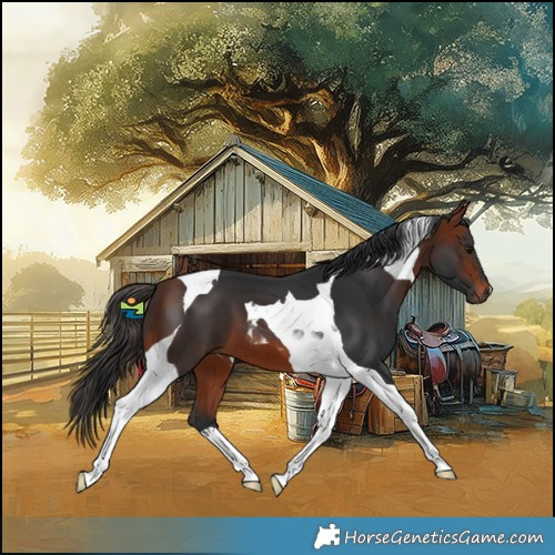 Horse Color:Bay Tobiano 