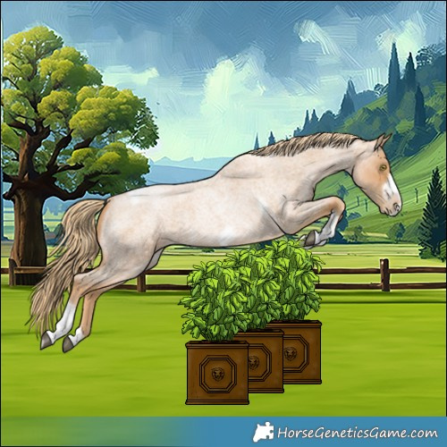 Horse Color:Red Roan Pearl Tobiano Frame 