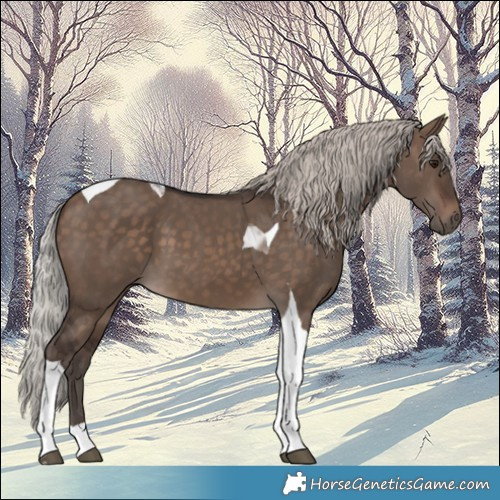 Horse Color:Silver Brown Dun Tobiano