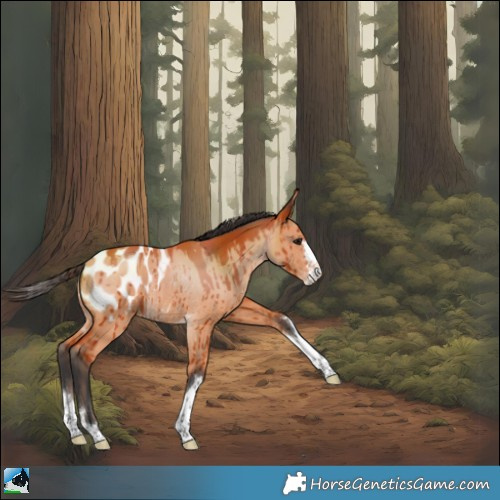 Horse Color:Bay Dun Blanket Rabicano Brindle