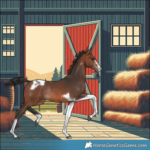 Horse Color:Bay Tobiano Rabicano 