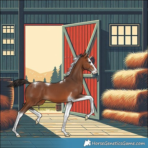 Horse Color:Bay Splash Tobiano