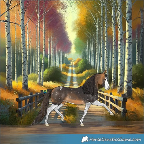Horse Color:Buckskin Splash Snowflake Varnish 