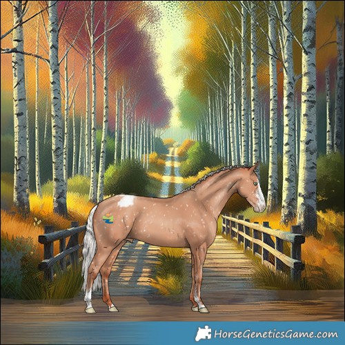 Horse Color:Silver Sable Champagne Sabino Snowflake Varnish