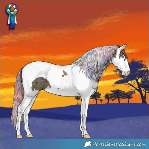Horse Color:Nacre Chestnut Ice Splash Tobiano