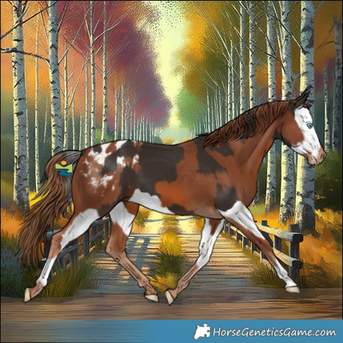 Horse Color:Liver Chestnut Splash  and Chestnut Blanket 