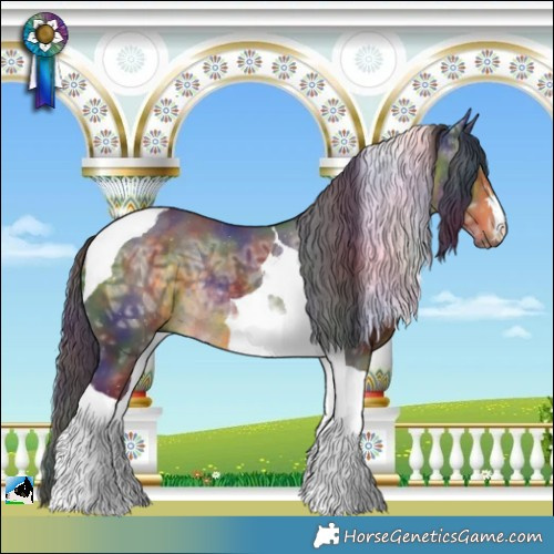 Horse Color:Nacre Buckskin Ice Tobiano Rabicano 