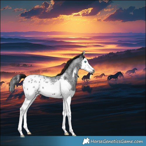 Horse Color:Gray Blue Roan Splash Frame Appaloosa 