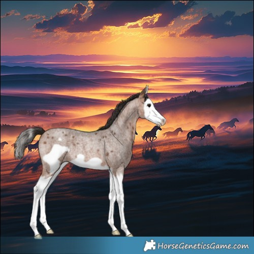 Horse Color:Bay Roan Splash Frame Appaloosa Rabicano