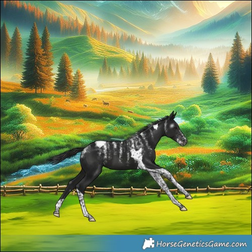 Horse Color:Powder White Gray Black Tobiano