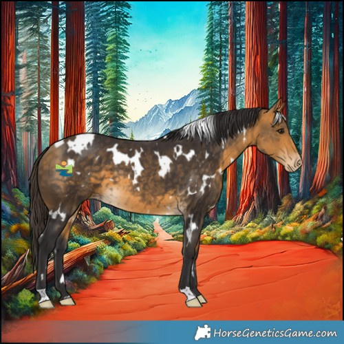 Horse Color:White Spotted Buckskin Varnish 