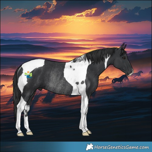 Horse Color:Black Tobiano Rabicano 