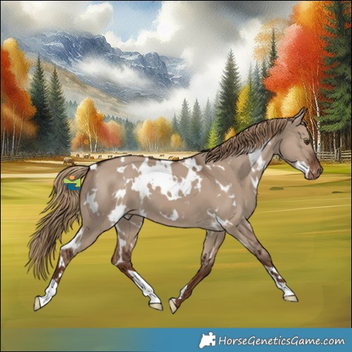 Horse Color:White Spotted Liver Red Dun Skewed LP Spotted 