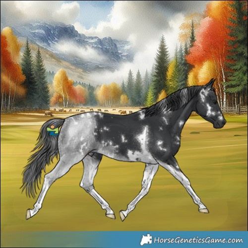 Horse Color:White Spotted Black Tobiano 