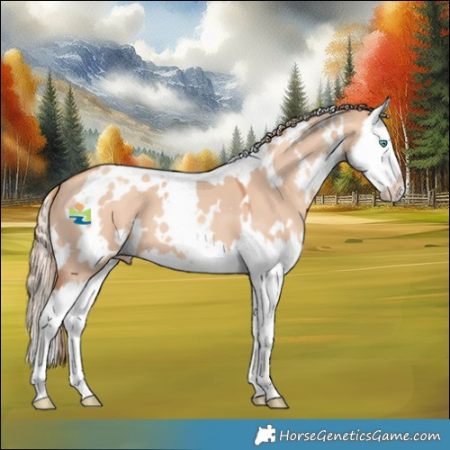 Horse Color:White Spotted Gold Champagne Dun Splash 