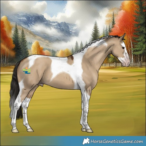 Horse Color:Gray Classic Champagne Dun Splash Tobiano 