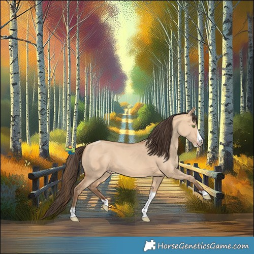 Horse Color:Amber Champagne Dun Splash Tobiano