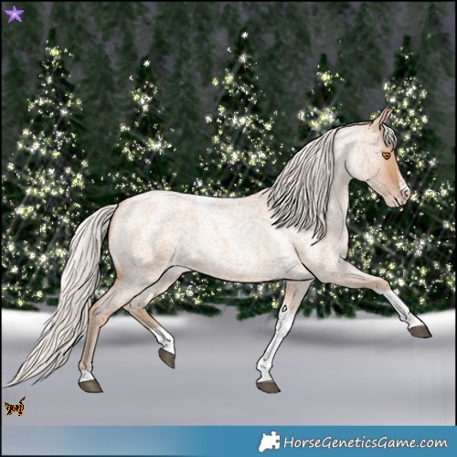 Horse Color:Silver Blue Roan Pearl Tobiano Frame 