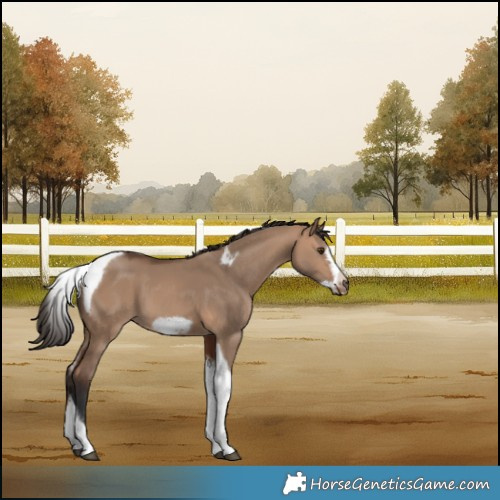 Horse Color:Bay Dun Tobiano Frame 