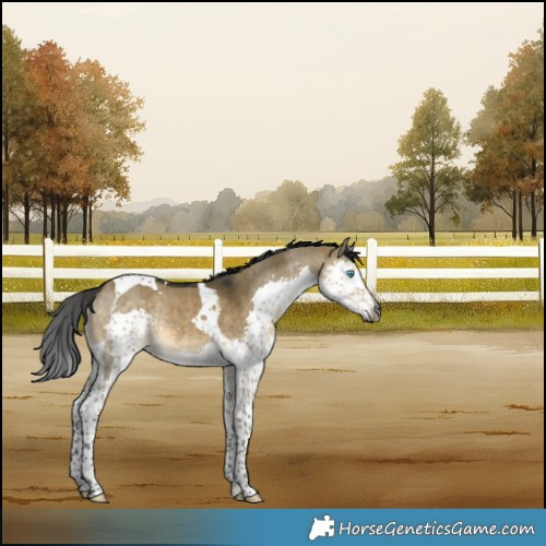 Horse Color:Gray Buckskin Dun Splash Tobiano Rabicano