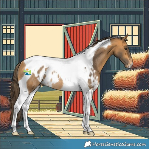 Horse Color:Buckskin Tobiano Skewed LP Spotted Rabicano