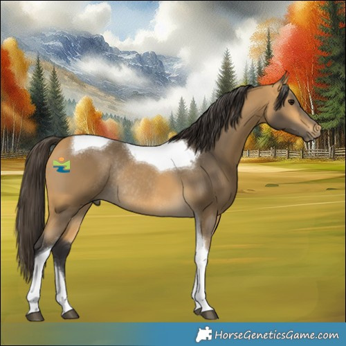 Horse Color:Buckskin Tobiano Rabicano