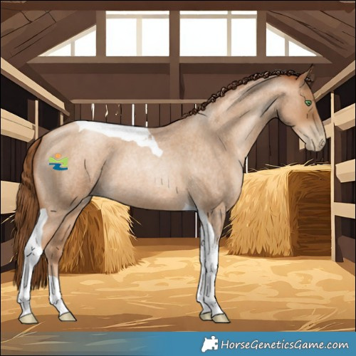 Horse Color:Gray Classic Champagne Roan Pearl Tobiano 