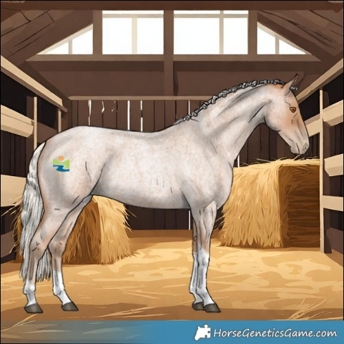 Horse Color:Silver Blue Roan Pearl Tobiano 