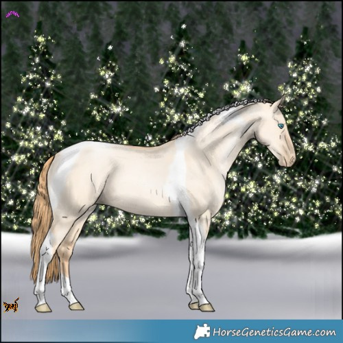 Horse Color:Gold Champagne Pearl Dun Tobiano