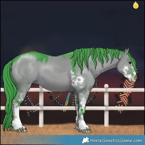 Horse Color:Watercolor Grullo Mushroom Sabino
