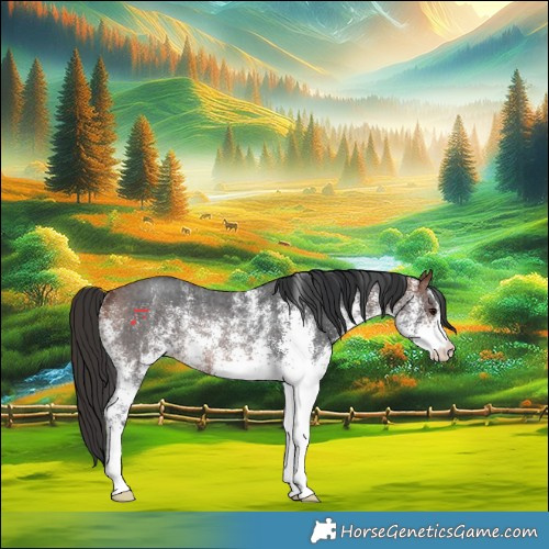 Horse Color:White Spotted Bay Rabicano 