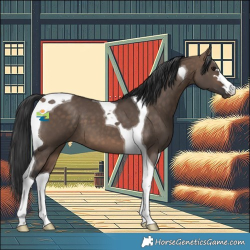 Horse Color:Bay Dun Tobiano