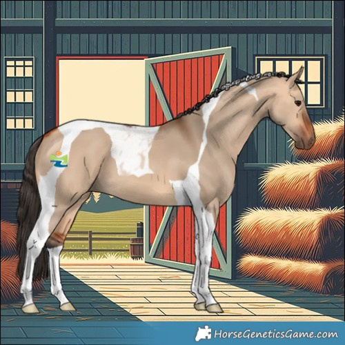Horse Color:Bay Dun Tobiano 