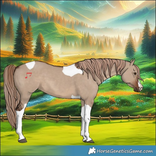 Horse Color:Liver Red Dun Tobiano