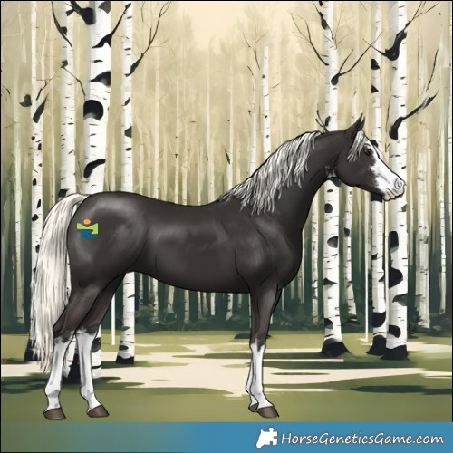 Horse Color:White Spotted Liver Chestnut Mushroom 