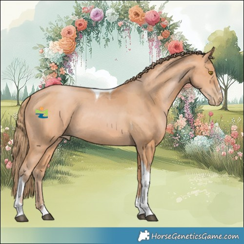 Horse Color:Bay Pearl Merle Tobiano Rabicano 