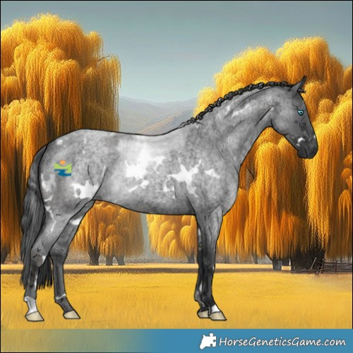Horse Color:White Spotted Blue Roan Merle Rabicano 