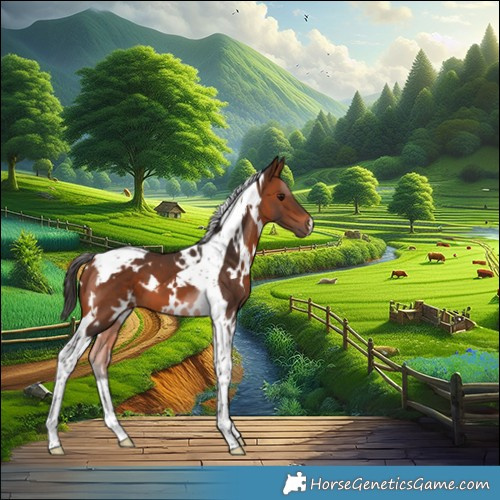 Horse Color:White Spotted Bay Tobiano