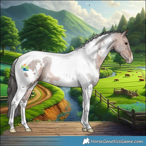 Horse Color:White Spotted Bay Tobiano