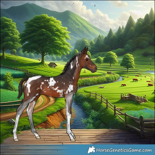 Horse Color:White Spotted Brown Tobiano