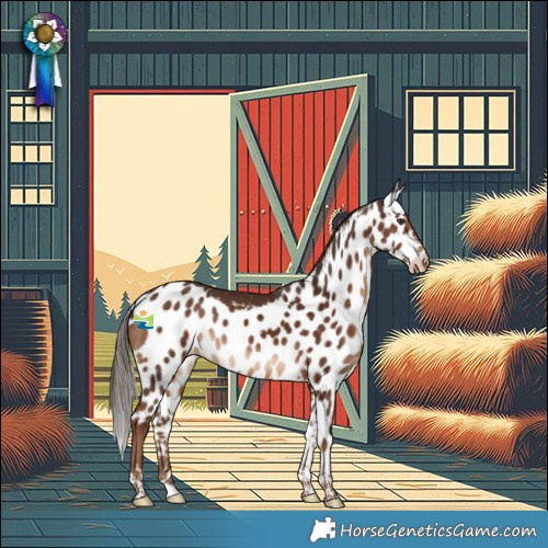 Horse Color:Liver Chestnut Tobiano Skewed LP Spotted