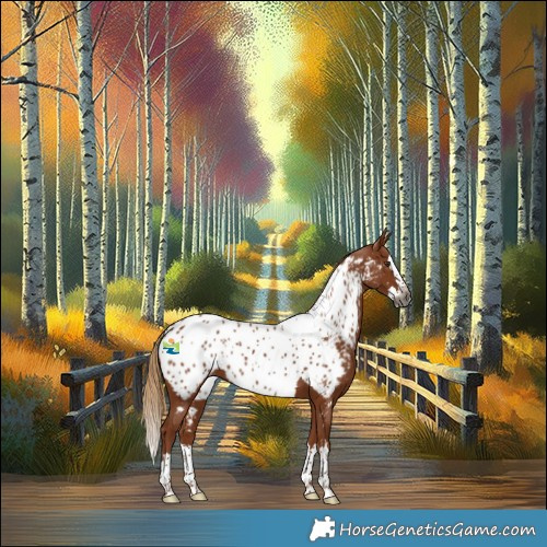 Horse Color:Gray Chestnut Splash Near Leopard 
