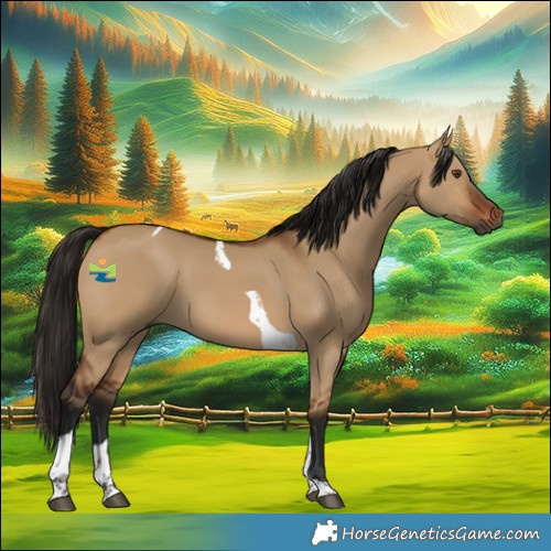 Horse Color:Gray Bay Dun Tobiano 