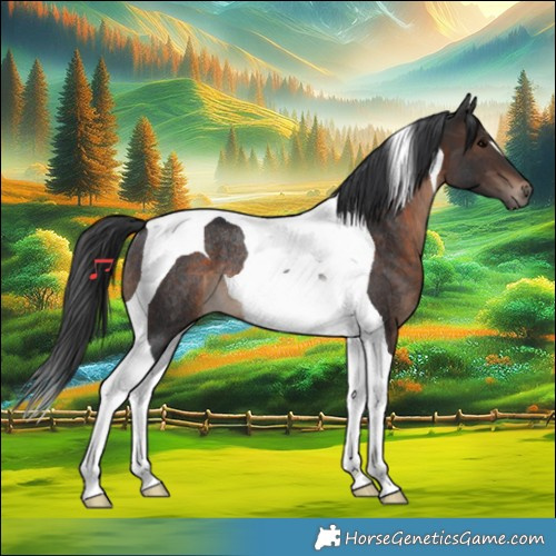 Horse Color:Brown Tobiano Rabicano 