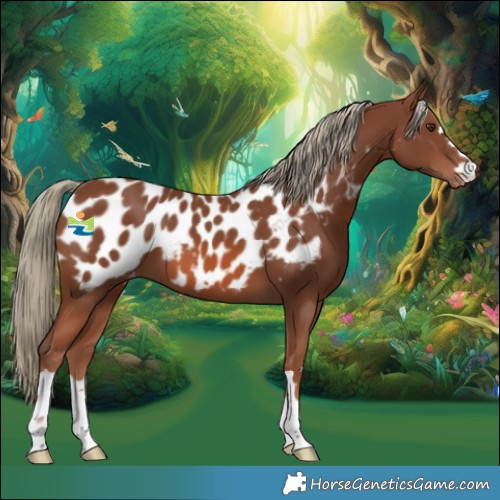 Horse Color:Chestnut Mushroom Near Leopard